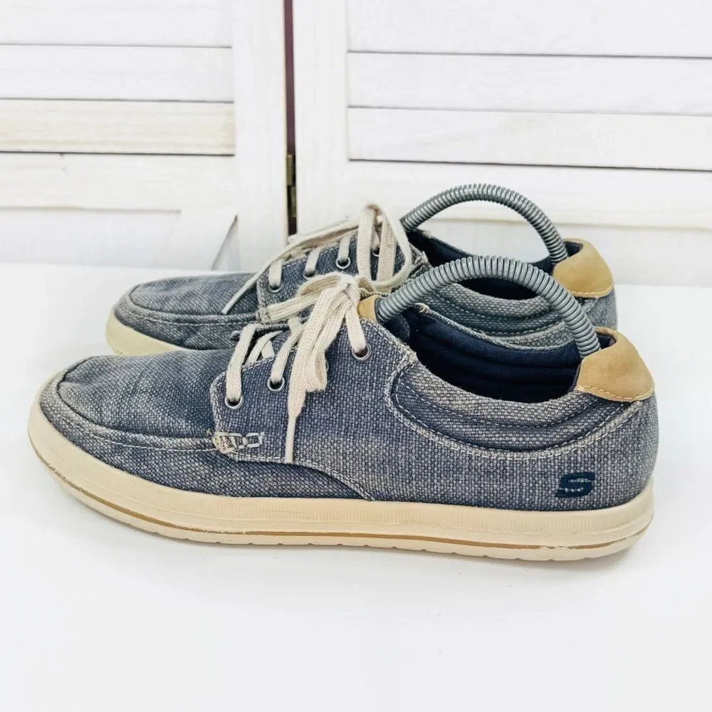 Skechers Define‎ Soren Canvas Slip On Boat Shoe Loafers Blue 8.5